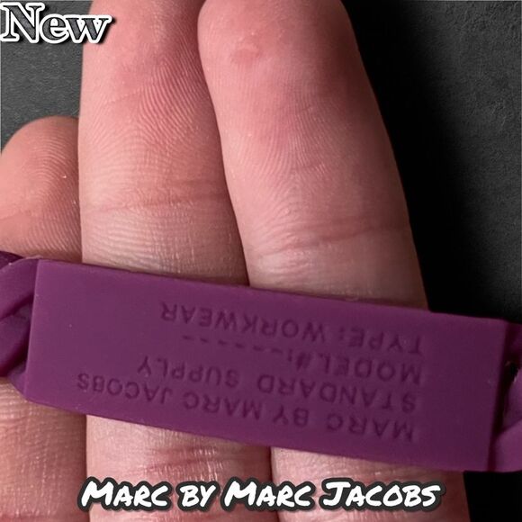 New NWT Marc By Marc Jacobs PLUM Standard Supply Braided Silicone Bracelet - Picture 3 of 5